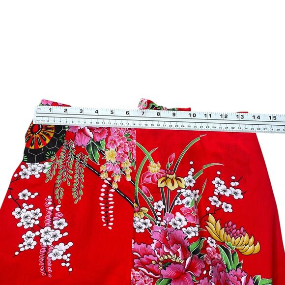 NEW Tangyi Chinese Red Floral Print Reversible Kimono Top + Pants SZ S/M - Picture 12 of 16
